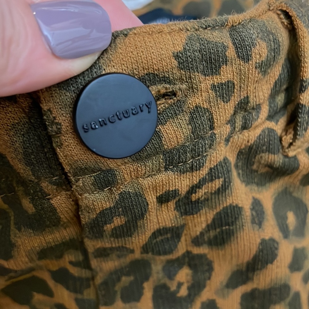 Sanctuary x Anthropologie Brown & Black Animal Print Stretchy Knit Pants Size XS - Picture 10 of 16